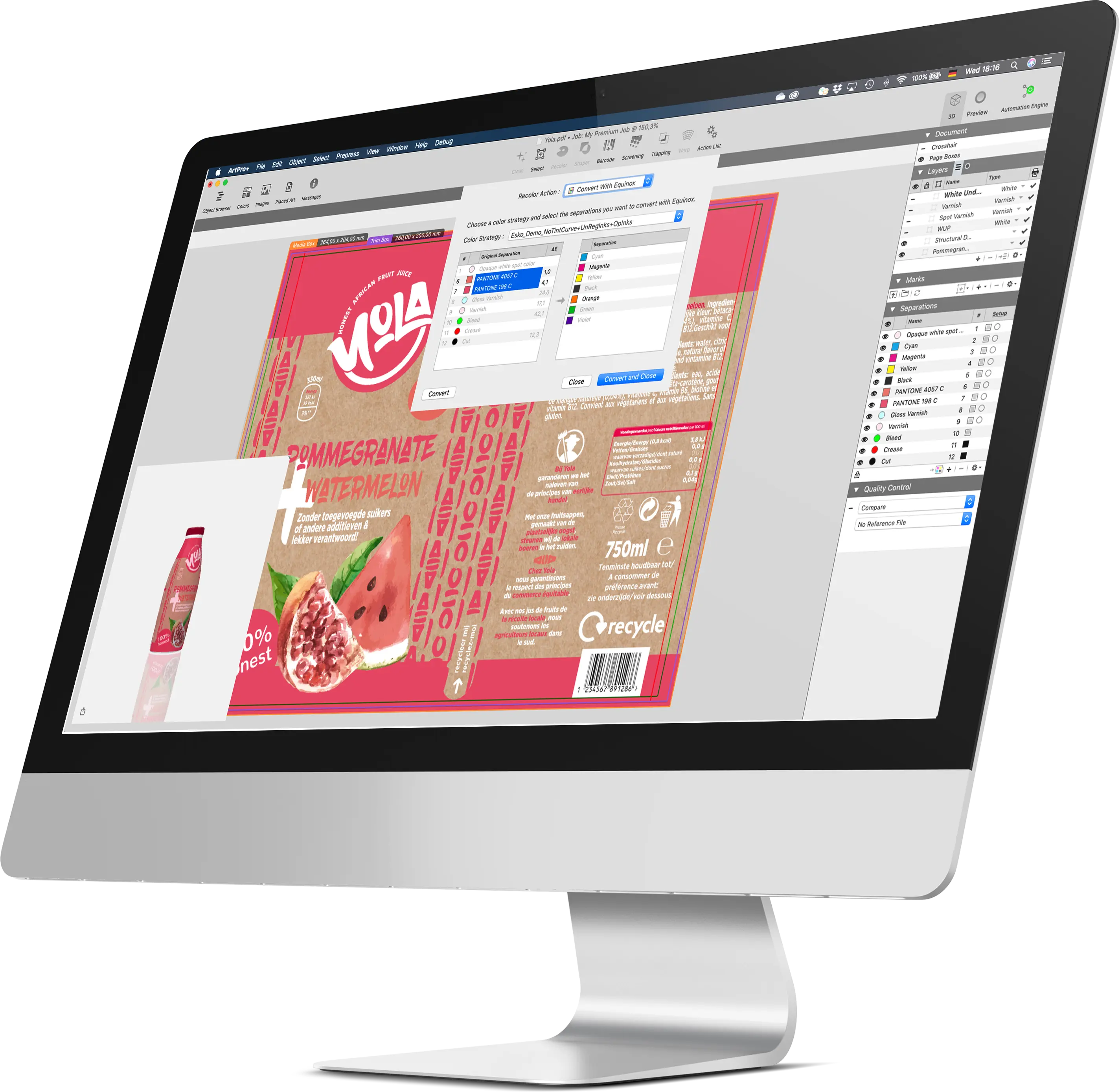 Monitor with charts on a screen
