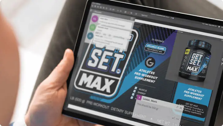 Screen of the tablet