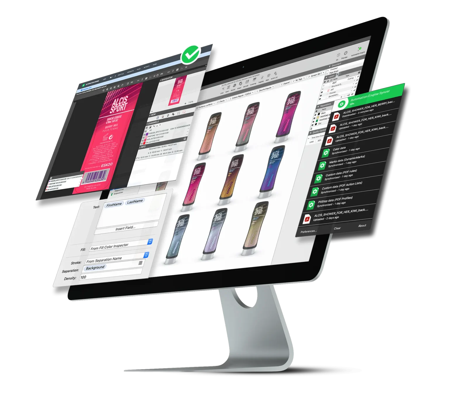 Monitor with designs on a screen