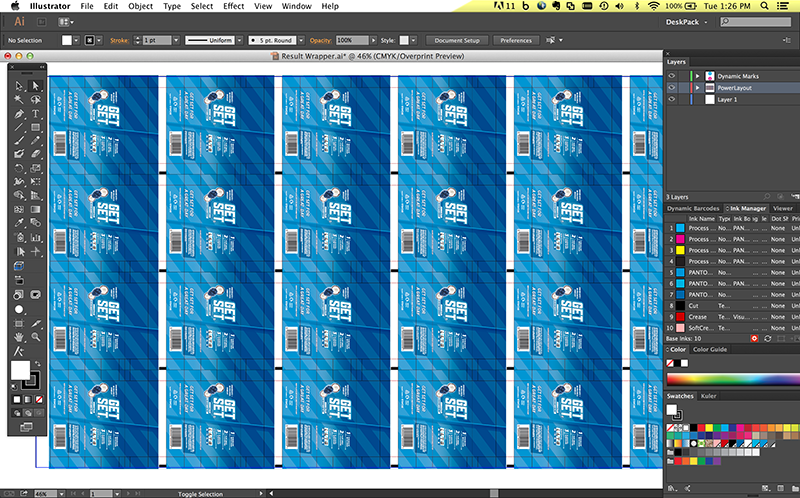 DeskPack screenshot of PowerLayout overprint