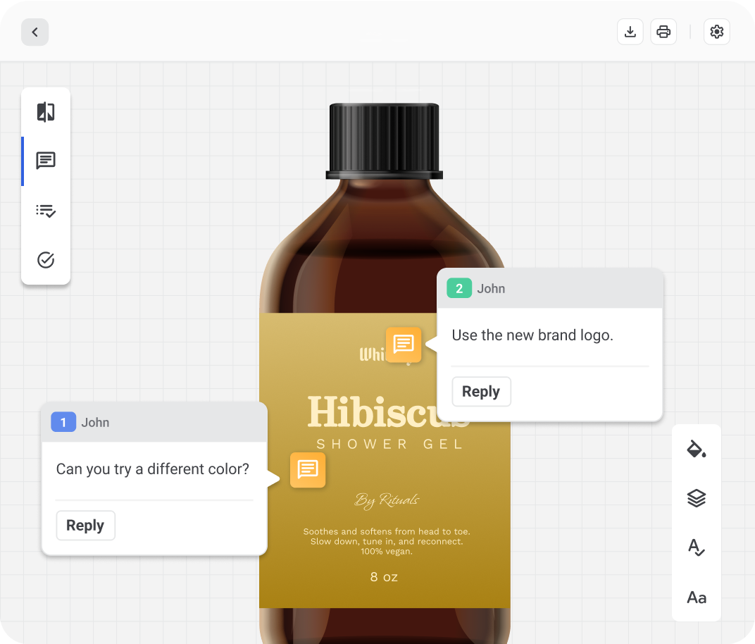 Image portraying annotation and markup tools